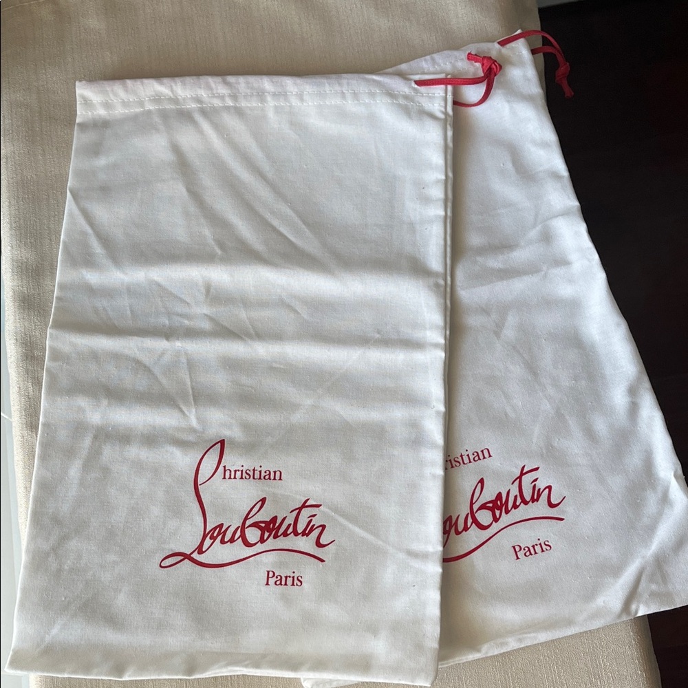 Christian Louboutin White and Red Dust Bags